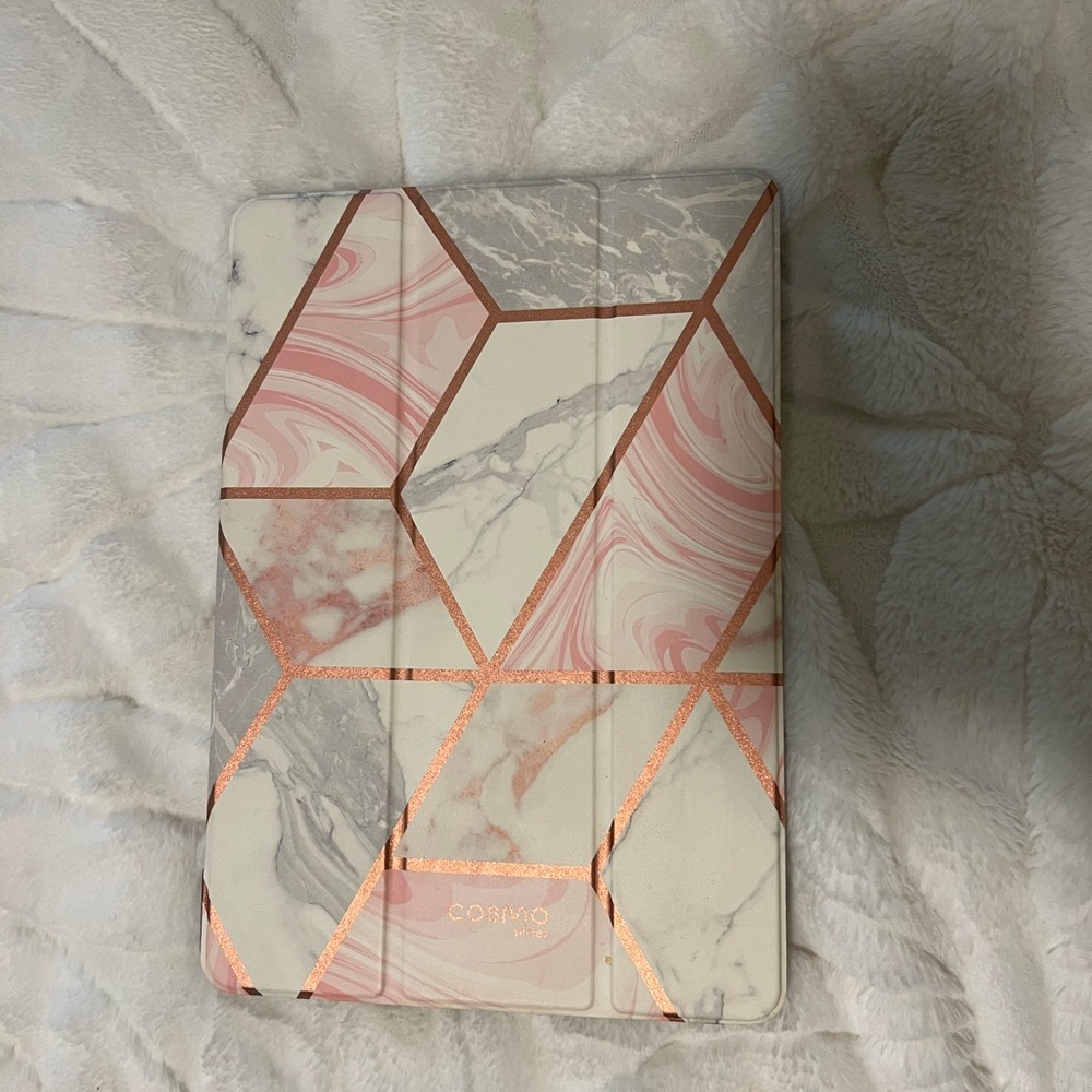 iPad 10.2 Pink and Gold Marble Case